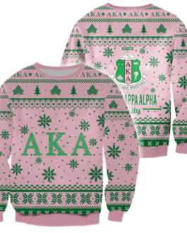 Christmas Pink Color AKA Sororities Printed Sweatshirt