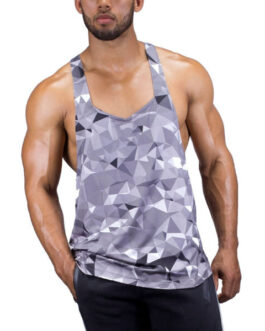 Wholesale Custom Cotton Stringer Gym Vest Fitness Singlet Workout Muscle Bodybuilding Mens Tank Top