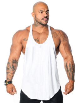 Wholesale Custom Cotton Stringer Gym Vest Fitness Singlet Workout Muscle Bodybuilding Mens Tank Top