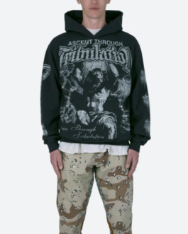 wholesale custom made oversized man pullover black printed hoodie